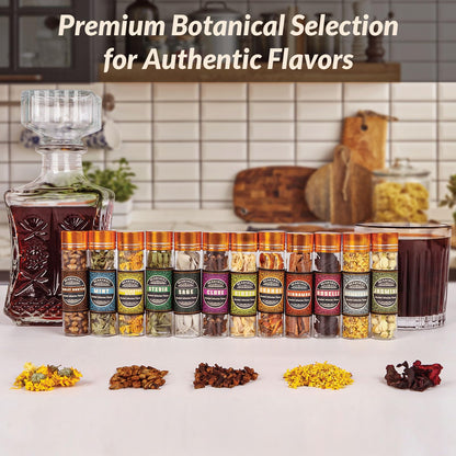 Whiskey Infusion Kit, DIY Alcohol Making Kit for Infusing Bourbon, Rye, Gin, Vodka, Tequila, Rum with Custom Botanicals, Perfect Alcohol Infusion Kits Whiskey Gifts for Men, Dad, Husband