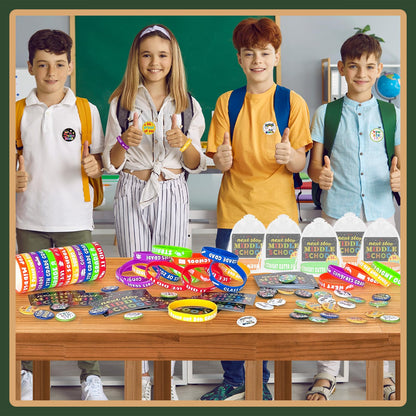 144 Pcs 5th Grade Graduation Gifts Include 36 Rubber Wristbands 36 Graduation Badges 36 Congratulations Graduations Card 36 Organza Bags for Fifth Grade Party Favors Supplies