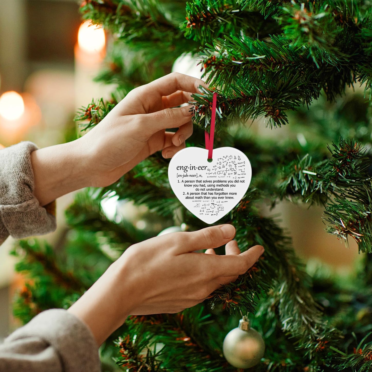 Engineer Gifts for Women Men Engineer Gifts Christmas Ornaments Engineer Student Birthday Gift Inspirational Gifts for Mechanical Ceramic Ornament Engineer Engineering School Graduation Gifts