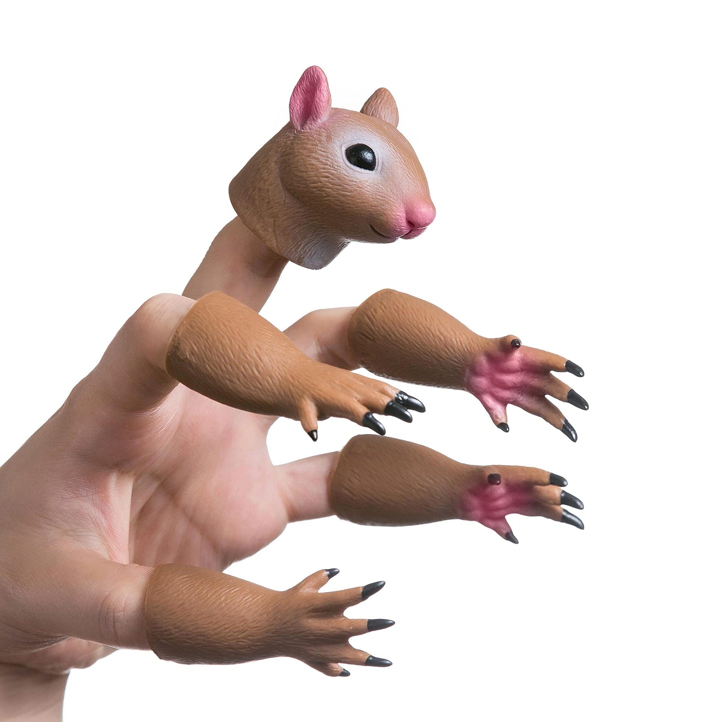 Squirrel Finger Puppet Tiny Hands Theater Prop, Funny Gag Gift for White Elephant, Easter Basket Swap, Adults and Kids