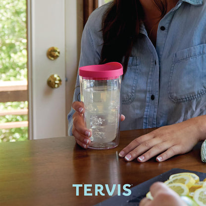 Tervis Mahjong Game Made in USA Double Walled Insulated Tumbler Travel Cup Keeps Drinks Cold & Hot, 16oz, Clear