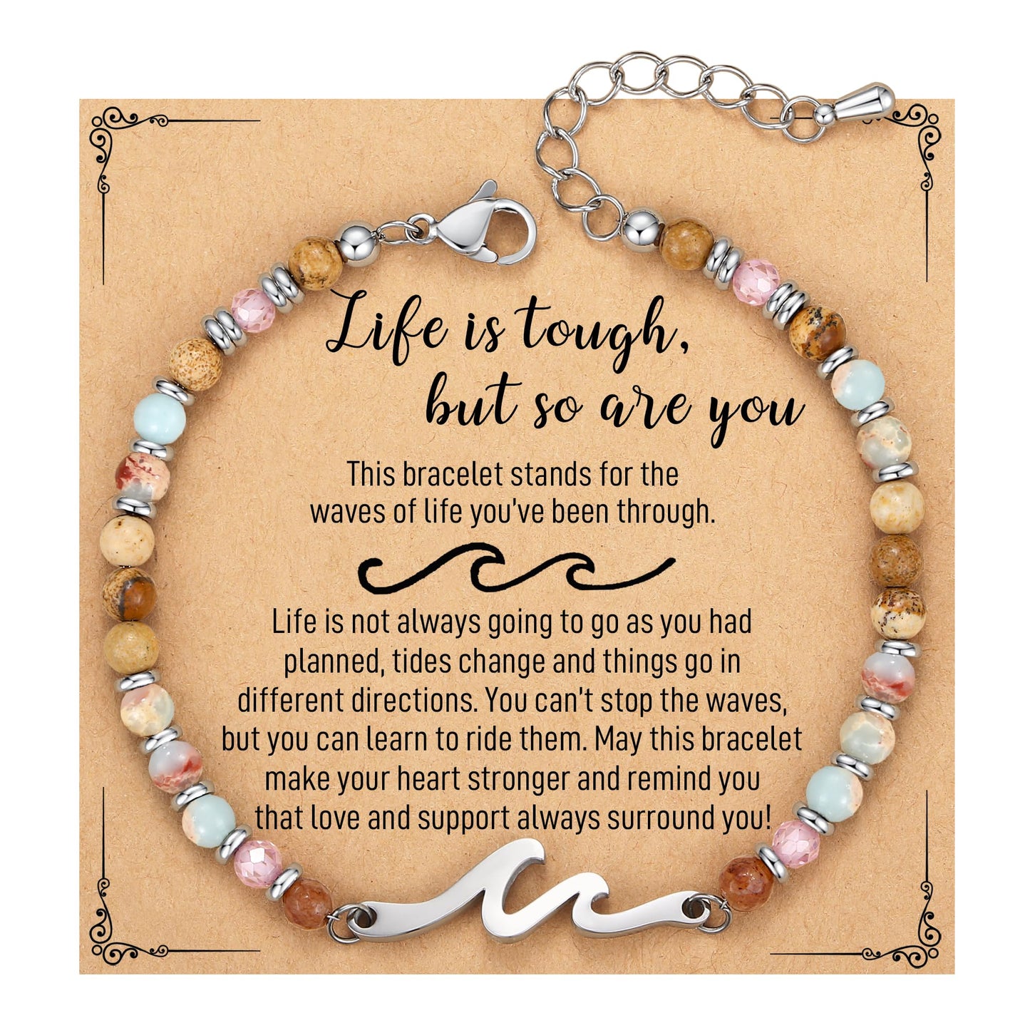 AryaHozel Wave Bracelets for Women, Graduation Gift for Her, Jewelry Gifts for Mom, Daughter, Best Friend, Sister | 13th 21st 30th 40th 50th 60th 70th Birthday Gifts for Women
