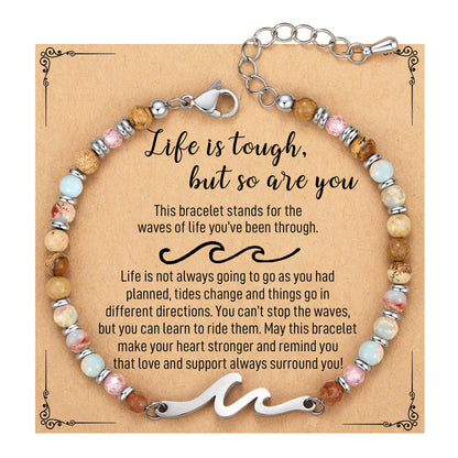 AryaHozel Wave Bracelets for Women, Graduation Gift for Her, Jewelry Gifts for Mom, Daughter, Best Friend, Sister | 13th 21st 30th 40th 50th 60th 70th Birthday Gifts for Women