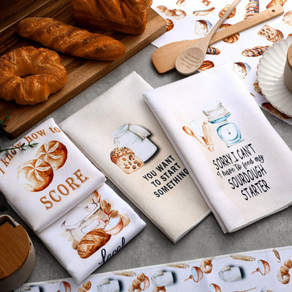 Peryiter 6 Pcs Sourdough Baking Kitchen Towels 16 x 24 Inch Sour Dough Proofing Flour Sack Tea Towels Gift for Baking Sour Dough Cloths for Sourdough Bread Cloths for Kitchen Women Chef Bake Lovers