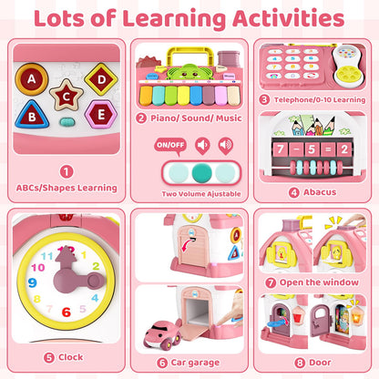 Marstone Toddler Toys for 1 Year Old Girl Gifts: First 1st Birthday Gifts for Girls and Boys, 8-in-1 Musical Learning House Baby Toys 6-12 12-18 Months, Educational Toddler for Ages 0-2