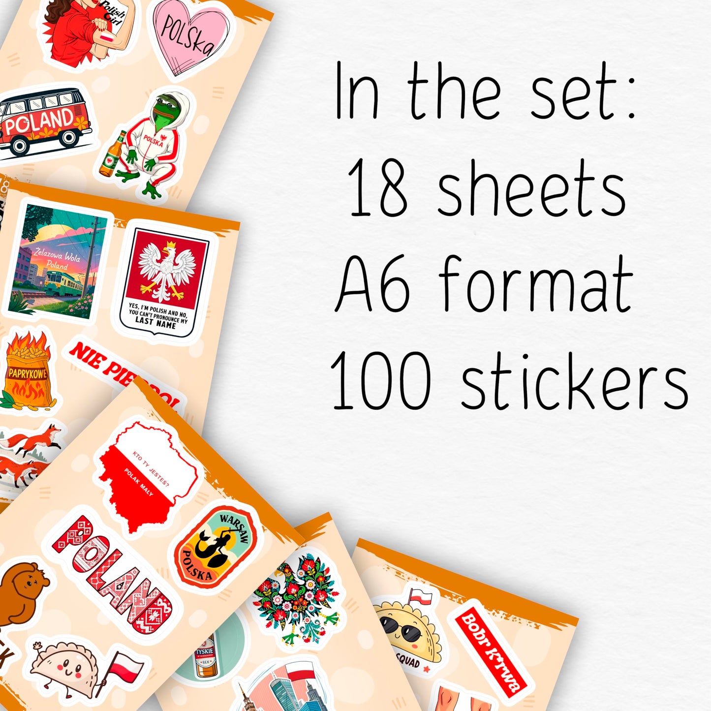 100Pcs Poland Stickers for Luggage, for Water Bottle, Polish Flag Stickers Small- Poland Party Supplies, Polish Gifts - Gift for Women & Men