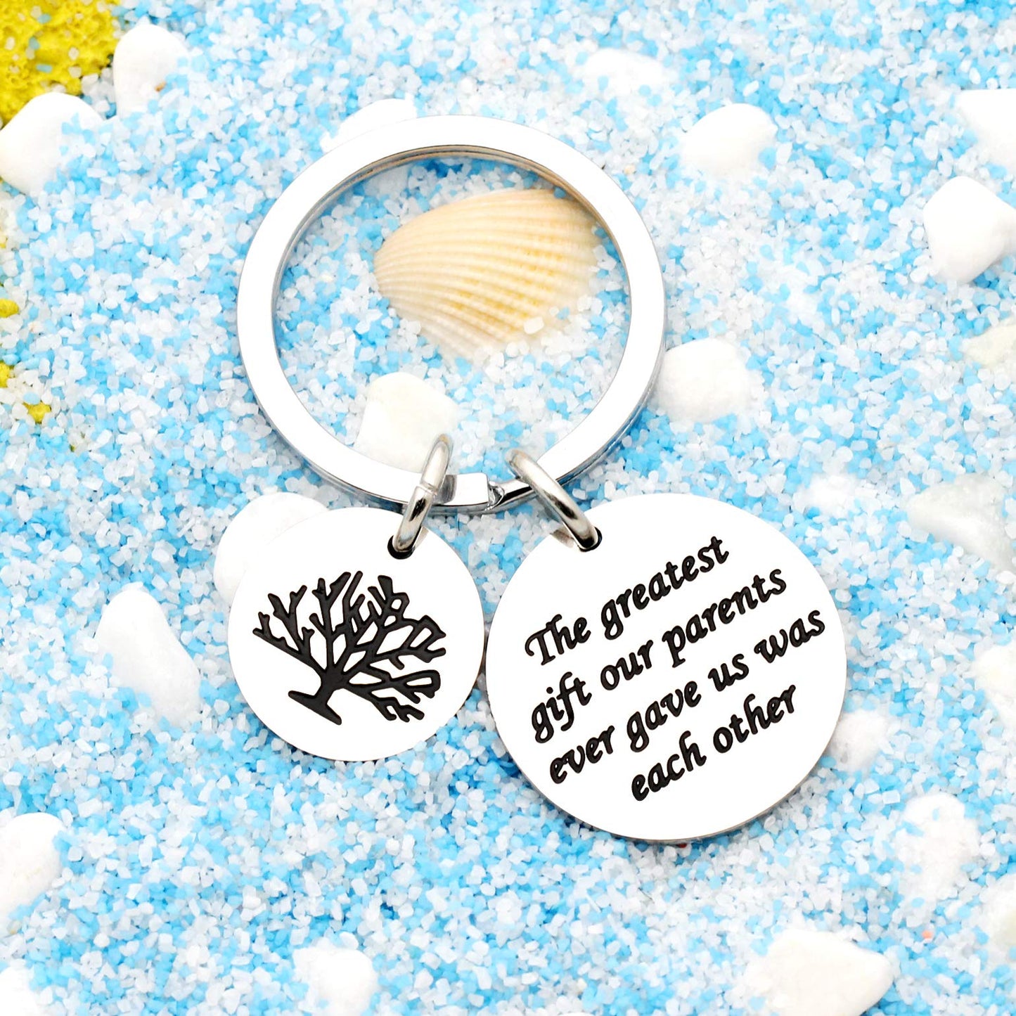 lauhonmin Sister Brother Gifts Key Chain for Daughter Son Family Tree - The greatest gift our parents ever gave us was each other