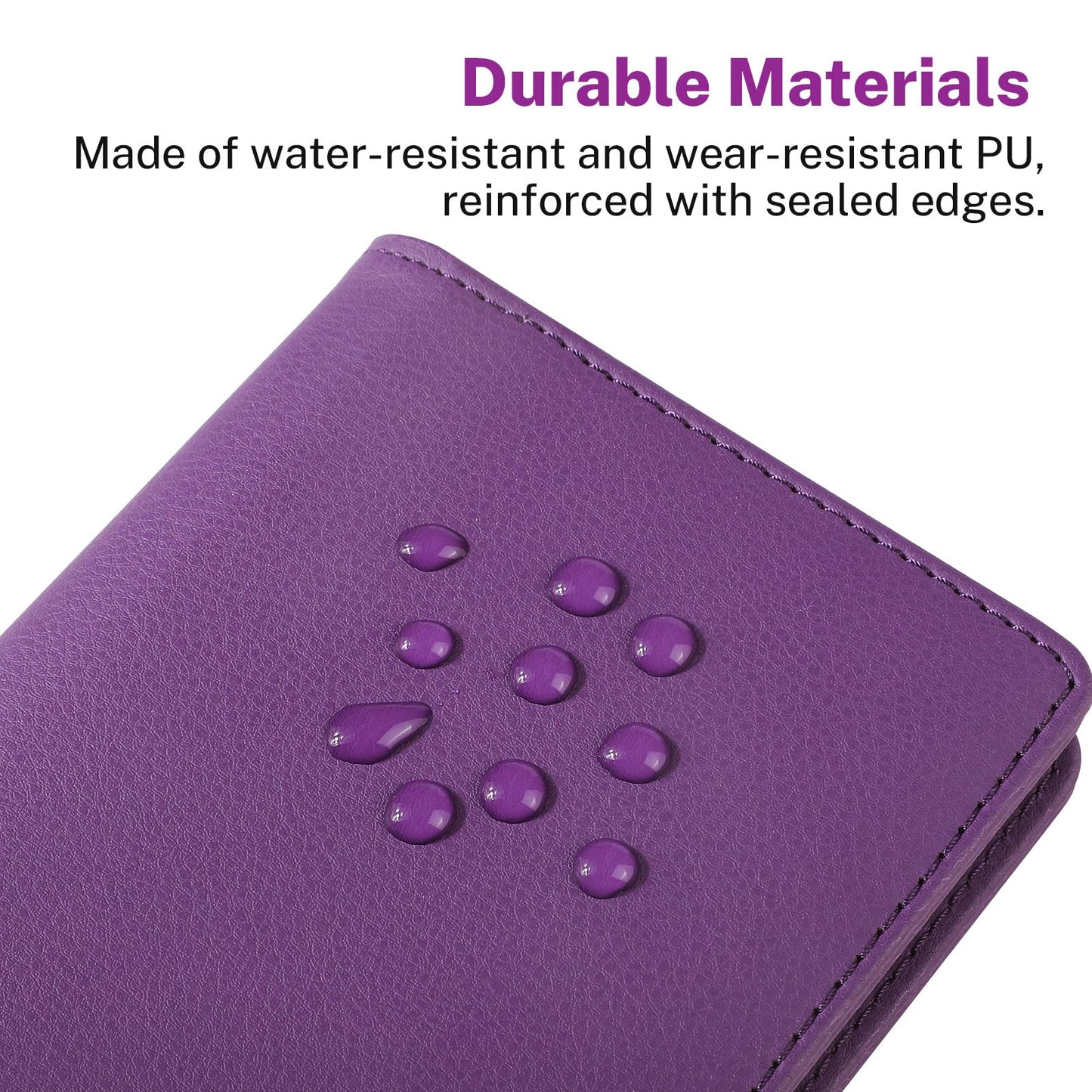 MaxGear Business Card Organizer Book, Holds 240 Cards, Portable PU Leather Business Card Holder with Clear Sleeves, Professional Card Binder for Office, Meetings, Networking, Purple