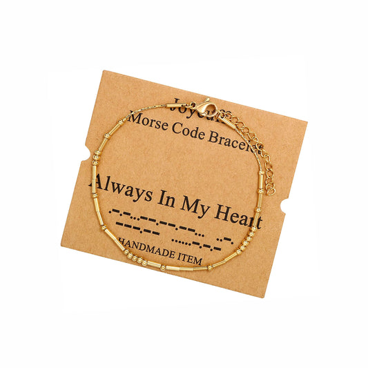 JoycuFF Inspirational 𝗠𝗼𝗿𝘀𝗲 𝗖𝗼𝗱𝗲 𝗕𝗿𝗮𝗰𝗲𝗹𝗲𝘁𝘀 𝗳𝗼𝗿 𝗪𝗼𝗺𝗲𝗻 Gold Silver Stainless Steel Beads Bracelets Encouragement Birthday Gifts for Her Daughter Sister Mom Best Friend