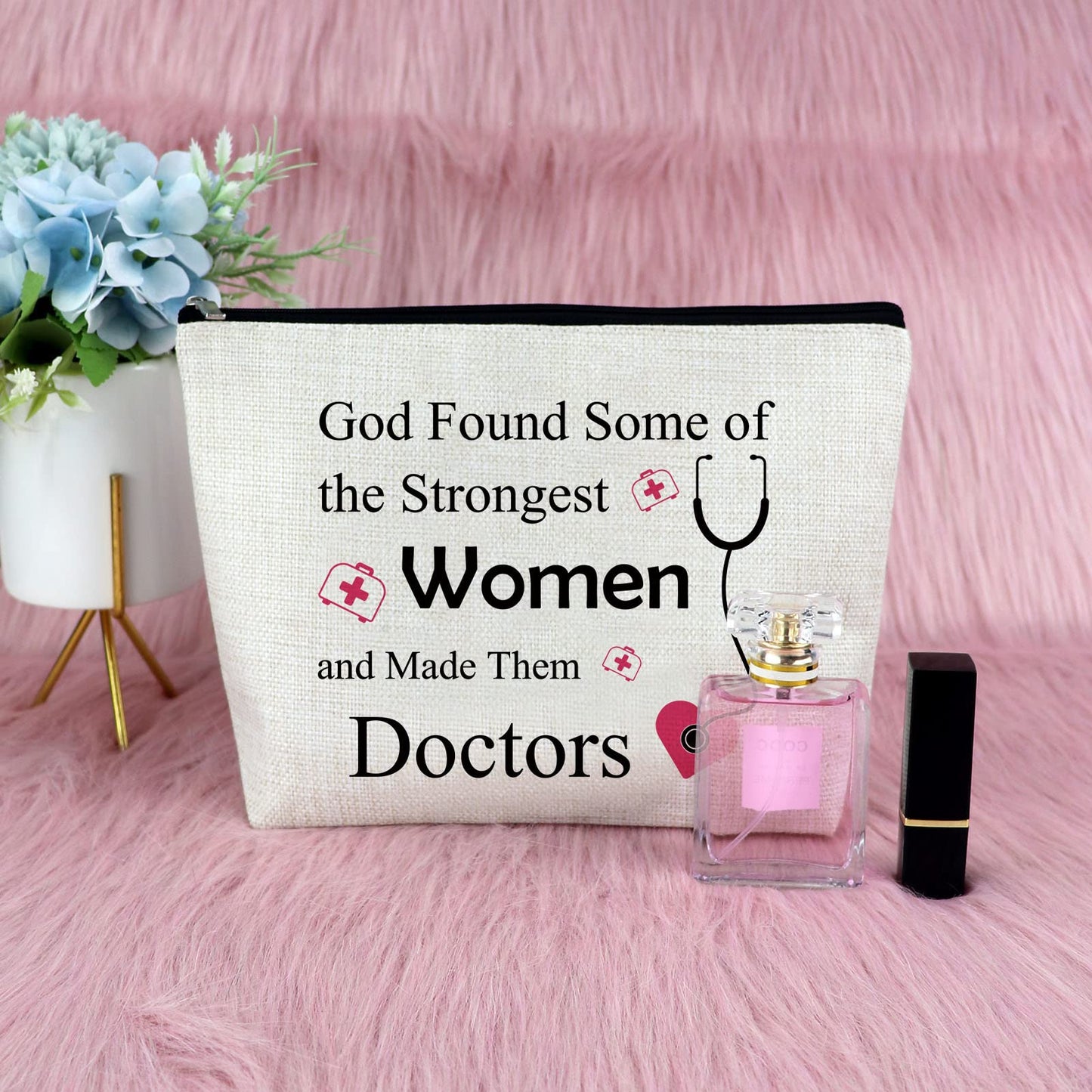 Sfodiary Doctor Gift for Women Makeup Bag Doctor Appreciation Gift Medical Student Graduation Presents Thank You Inspirational Keepsake Zipper Cosmetic Bag Christmas Birthday Travel Cosmetic Pouch