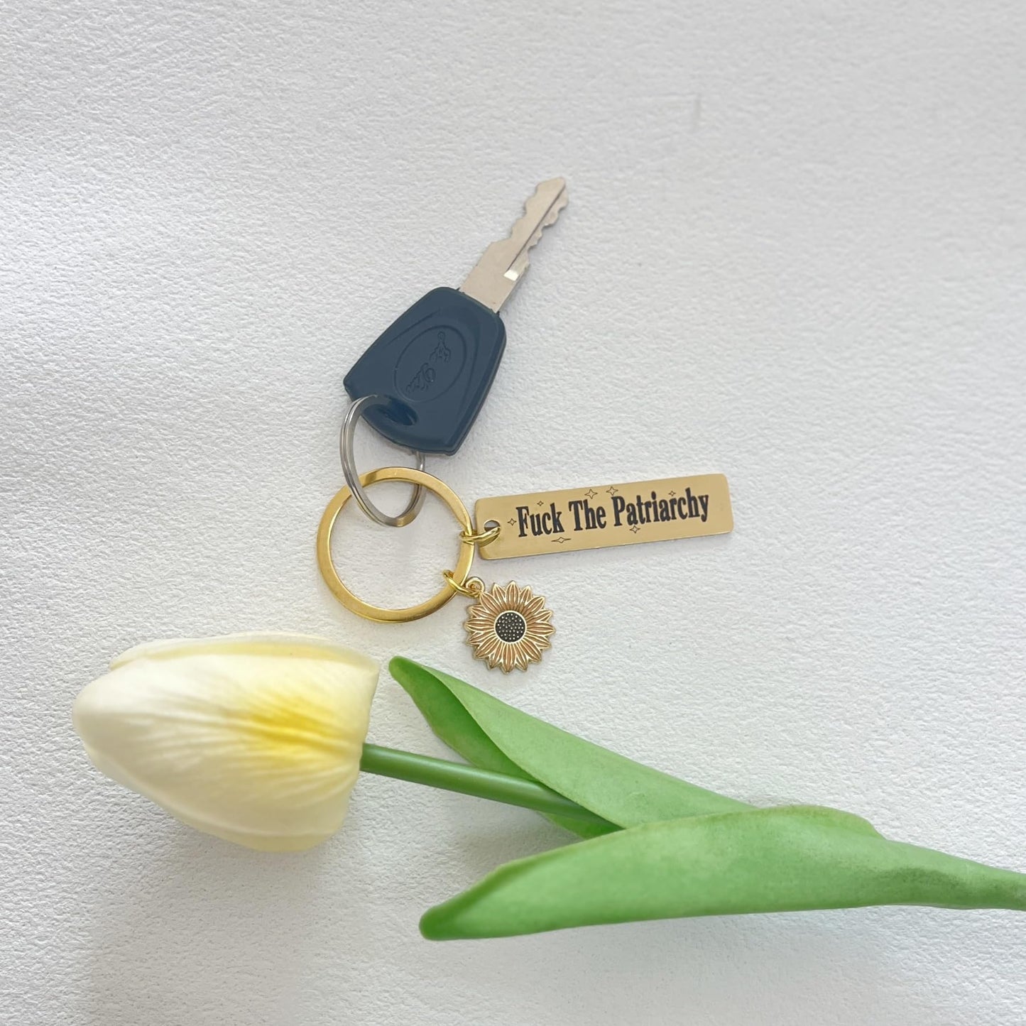 Fuck The Patriarchy Feminist Keychain, Feminist Activist Keyfob, Fans Gift Girl Power Women's Rights Keyring