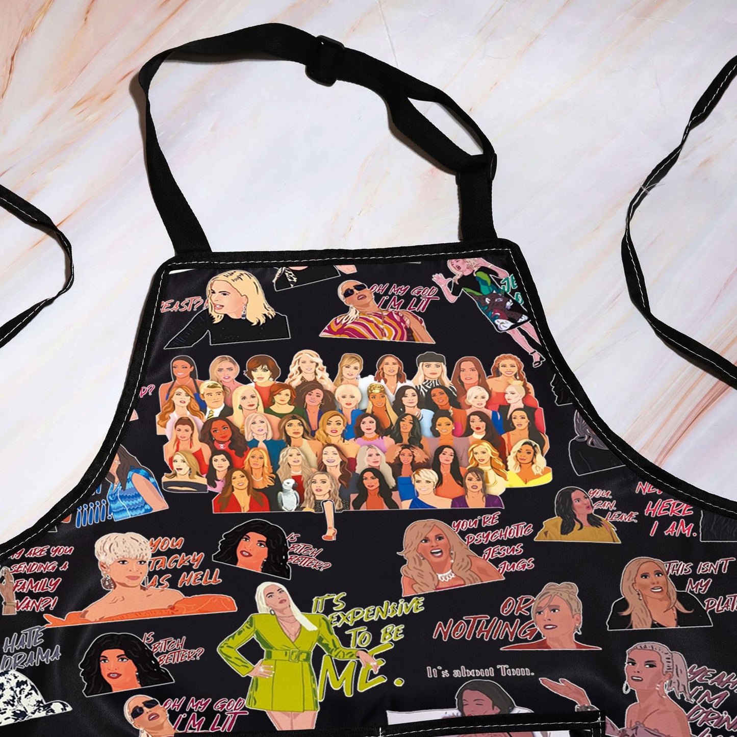 WZMPA Funny Housewife Cooking Apron Dorinda Medley Fans Gift Housewife New York Adjustable Apron Housewife BBQ Merch
