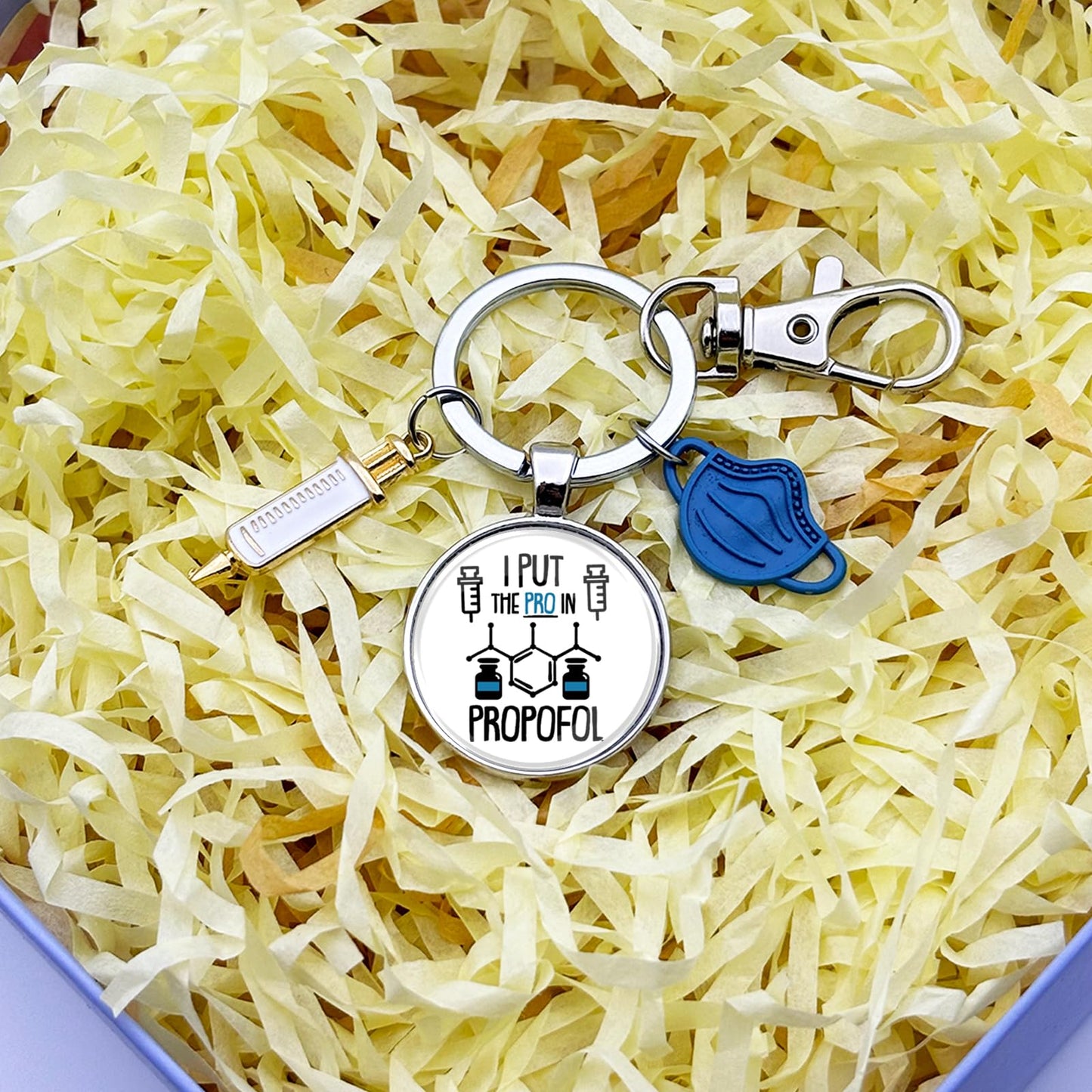 Anesthesia Gifts Anesthesiologist Keychain for Christmas Graduation Birthday Retirement Thank You Gifts for CRNA ICU RN Medical Nurse Anesthesia Assistant Surgical Tech Doctor Anesthetist Jewelry