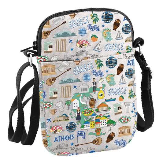 Greek Theme Travel Gift Greece Trip Crossbody Bag Greece Honeymoon Gift