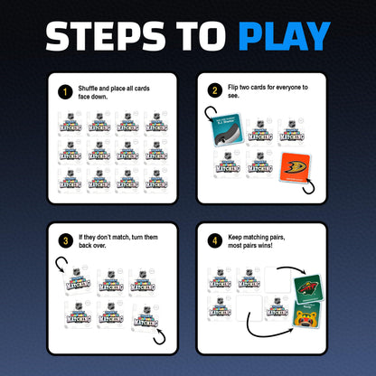 Masterpieces NHL Mascots Matching Game, Officially Licensed Memory Cards, Hockey Toys for Kids Ages 4-8, 18 Card Pairs Team Mascot Match Play, Screen Free Learning, Classroom and Travel Activity Fun
