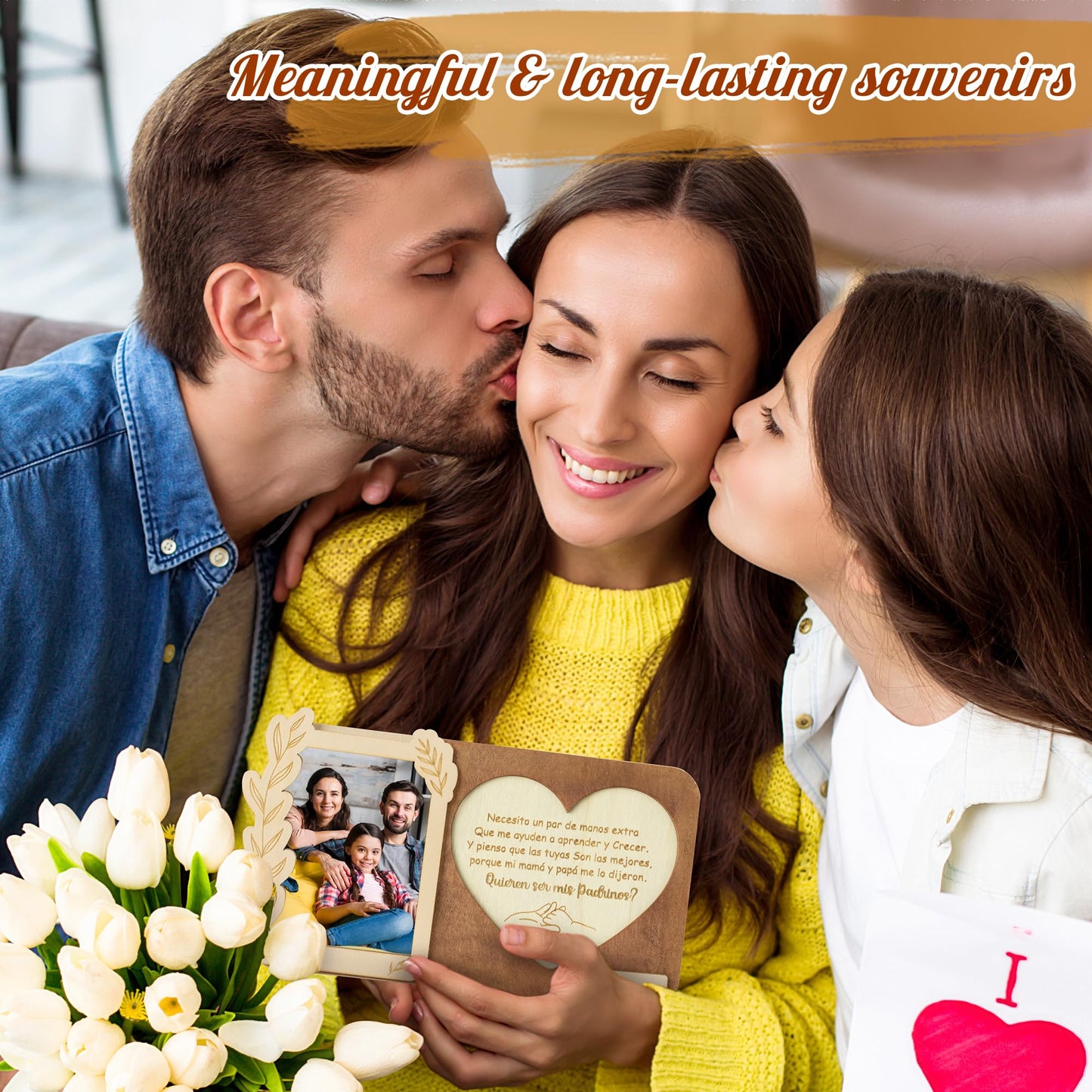 CJiangpo Will You Be My Godparents Proposal Gift Picture Frame Set, Madrina Padrino Proposal Puzzle in Spanish Asking to Be Godparent Announcement Card Gift from God Child Baptism Christmas Ideas