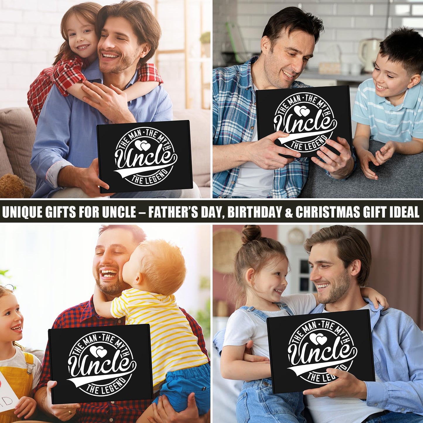 14 Pcs Best Uncle Ever Gifts with 11 Oz Uncle's Sippy Cup Whiskey Glass 4 Whiskey Stones Coaster Apron Hat Sock Tape Measure Keychain, Birthday Father's Day Christmas Gifts for Uncle