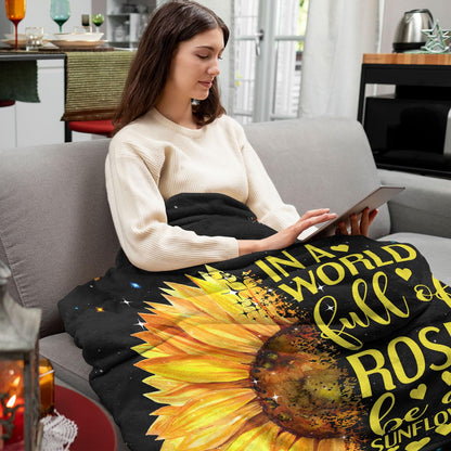 Sunflower Gifts for Women, Birthday Gifts for Sunflower Lovers, Inspirational/Get Well Soon Gift for Women, Sunflowers Gift for Her Throw Blanket 60" x 50", Sunshine Presents for Woman/Girls/Friend