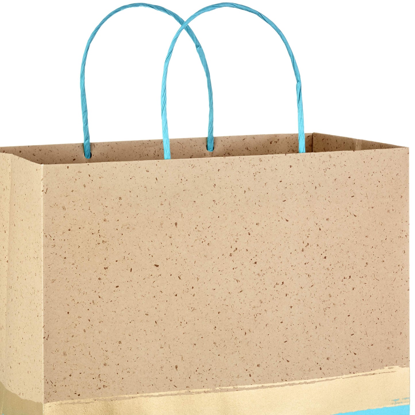 Hallmark 13" Large Paper Gift Bags (Pack of 6 - Turquoise & Kraft) for Birthdays, Easter, Weddings, Mother's Day, Baby Showers, Bridal Showers or Any Occasion