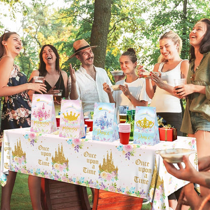 24 Pcs Princess Prince Party Gift Bags with Stickers,Castle Themed Birthday Party Favor Bags for Princess Prince Party,Gender Reveal & Wedding Decorations Supplies