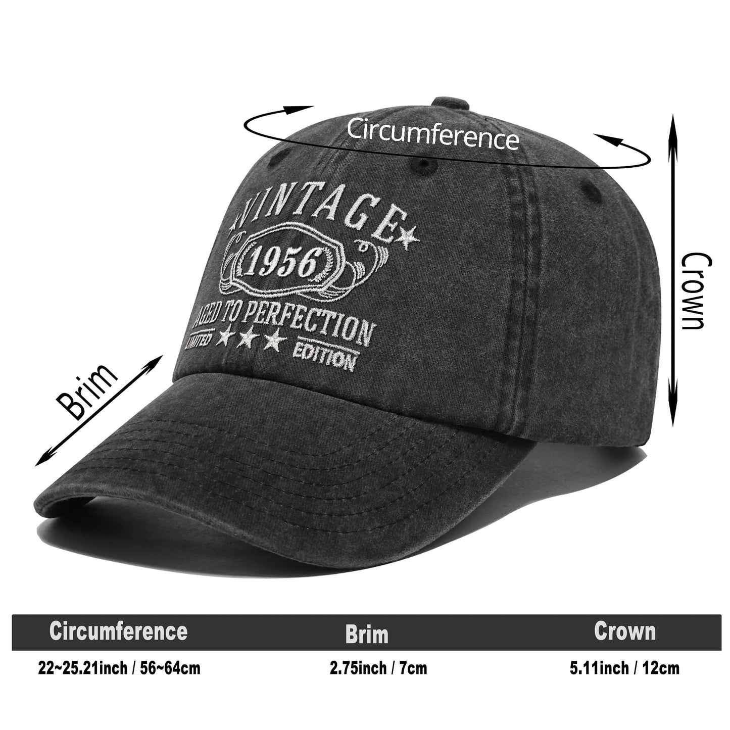 1926-1996 Birthday Gifts for Men Women,Personalized 30th-100th Birthday Ideas Gift,Parents Vintage Hat