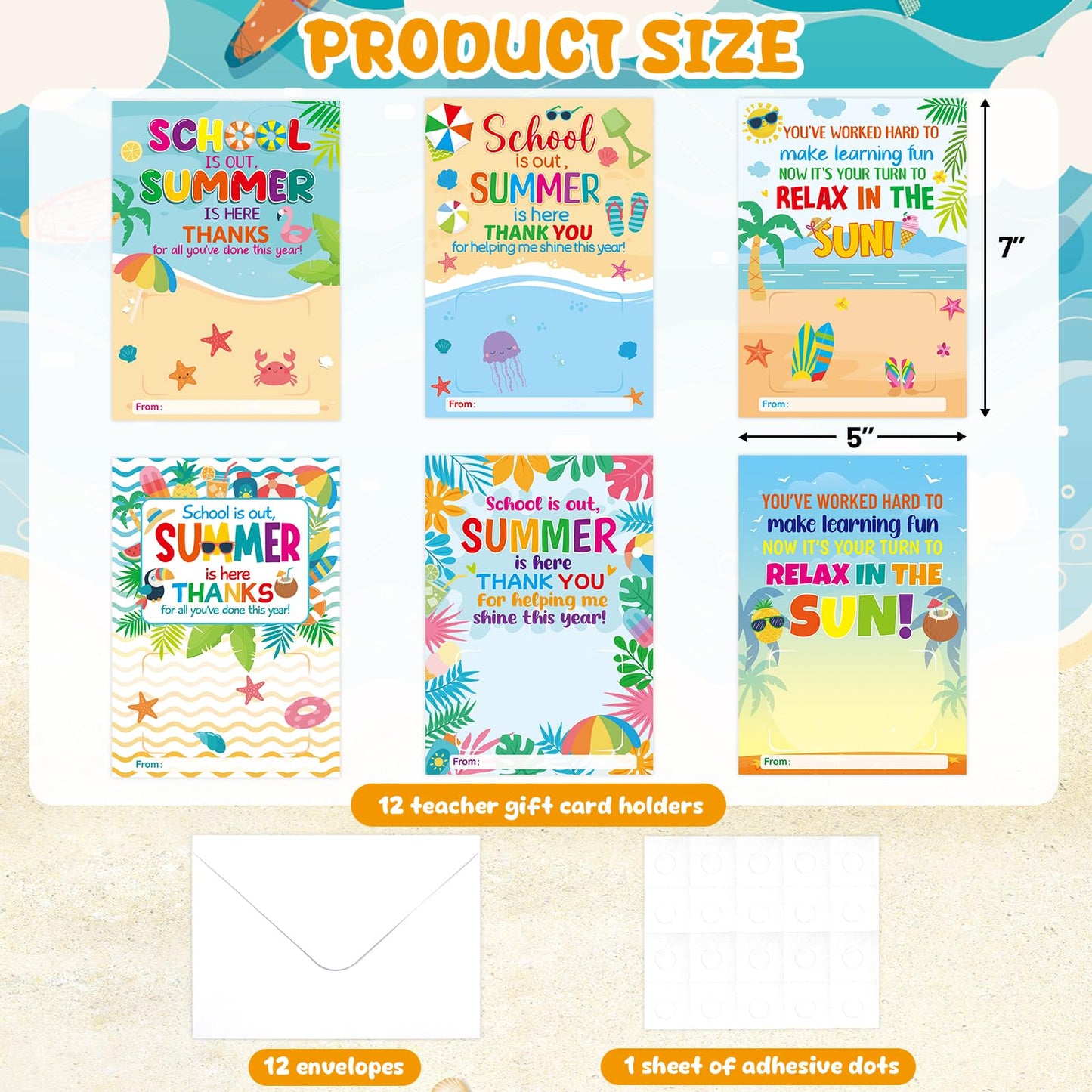 Fancy Land 12 Pcs Teacher Appreciation Gift Card Holders Teacher Appreciation Gifts in Bulk for End of School Year Graduation