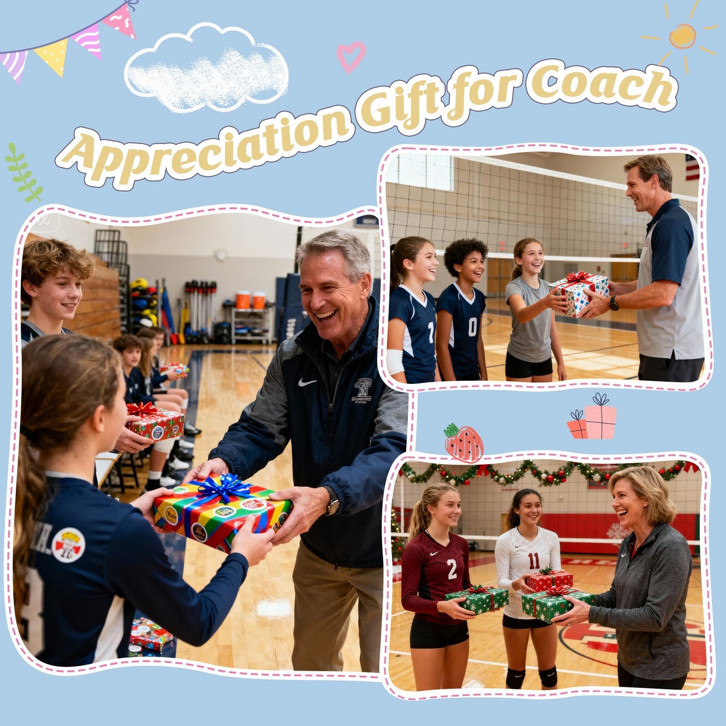 Volleyball Coach Gifts, Handmade Crochet Volleyball with Thank You Coach Sign, Teacher Appreciation Week Gift, End of Season Thank You Present for Coach