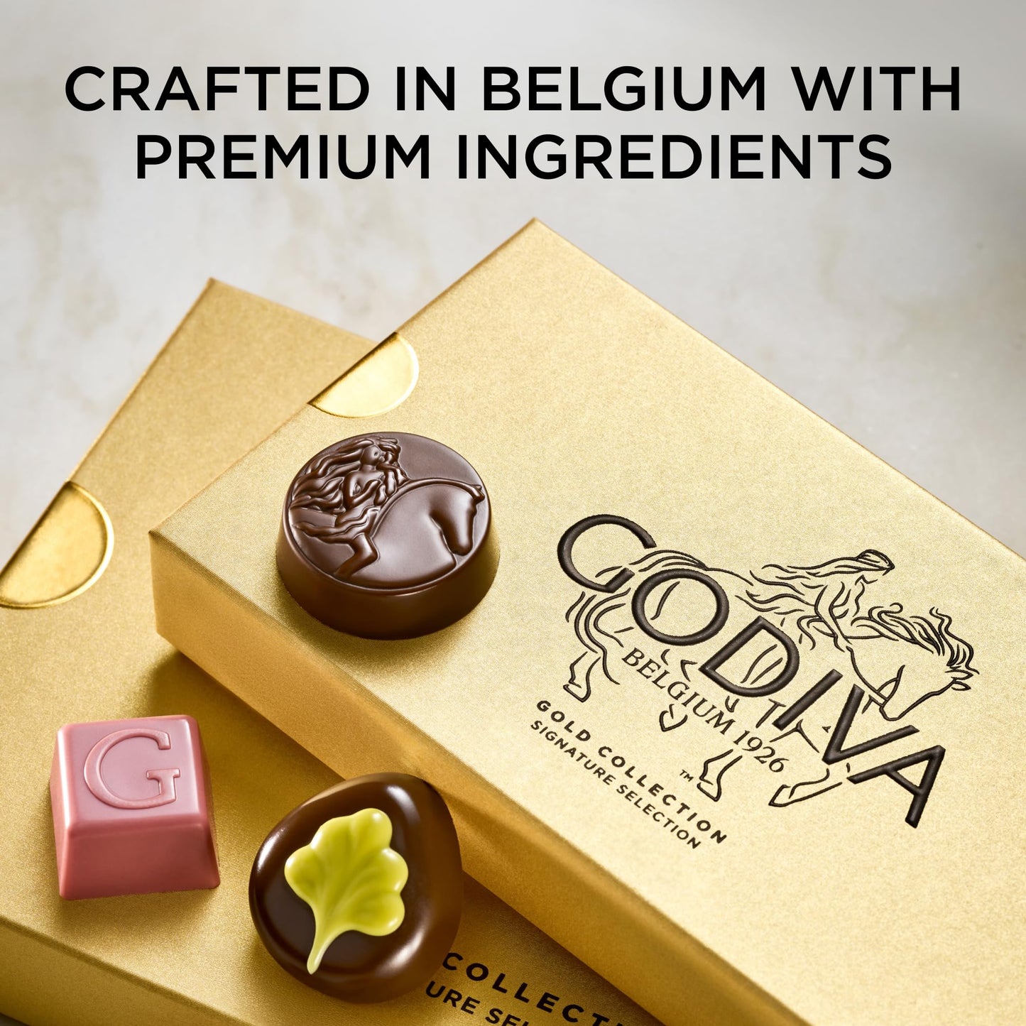 Godiva Gold Assorted Chocolate Gift Box, Belgian Dark and Milk Chocolates with Pralinés, Ganaches & Caramels, Gourmet Gift for Birthdays, Holidays, Kosher, 8 Pc