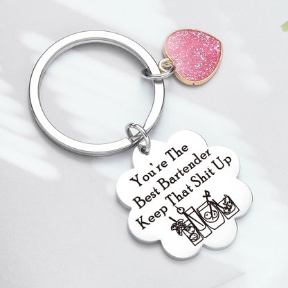 Barmaid Keyring Mixologist Jewelry BFF Gifts Bartender Moving Keychain