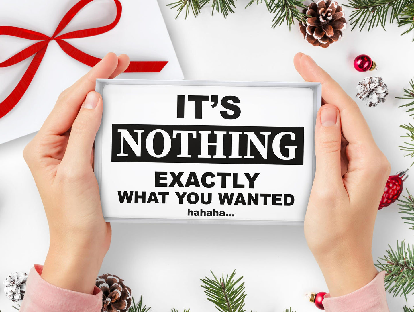 Jergrim Nothing Gift Box, Funny Gag Gifts, Great for White Elephant, Gifts for Men, Women, Christmas Secret Santa. Prank for Person, Husband, Boyfriend or Friend who has Everything or Want Nothing