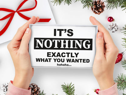 Jergrim Nothing Gift Box, Funny Gag Gifts, Great for White Elephant, Gifts for Men, Women, Christmas Secret Santa. Prank for Person, Husband, Boyfriend or Friend who has Everything or Want Nothing