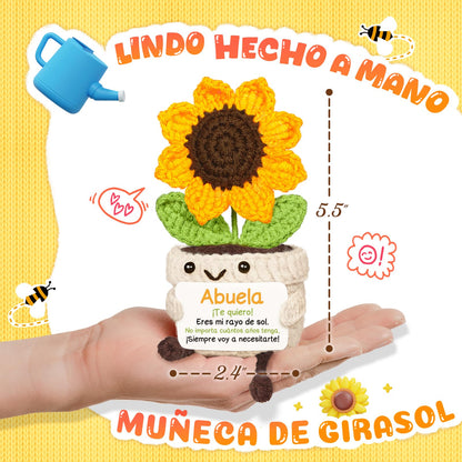 AceThrills Abuela Gifts for Abuela on Birthday Mothers Day, Regalos para Abuela, Regalos de CumpleañOs Navidad para Abuelas Mujer – Girasol Tejido a Mano