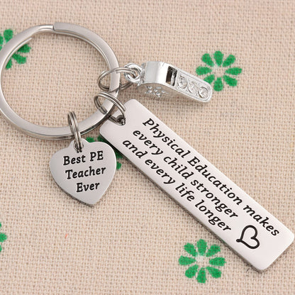 Gifts For Pe Teachers Keychain For Men Male Women P E Gym Professor Retirement Jewelry From Student Physical Education Pe Teacher Keychain