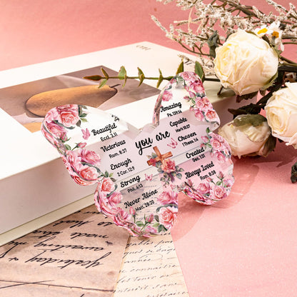Butterfly Gifts for Women Christian Gifts for Women Faith Birthday Inspirational Spiritual Catholic Gift Best Friend Acrylic Decorations Religious Encouragement Gift For Mom Sister Thanksgiving
