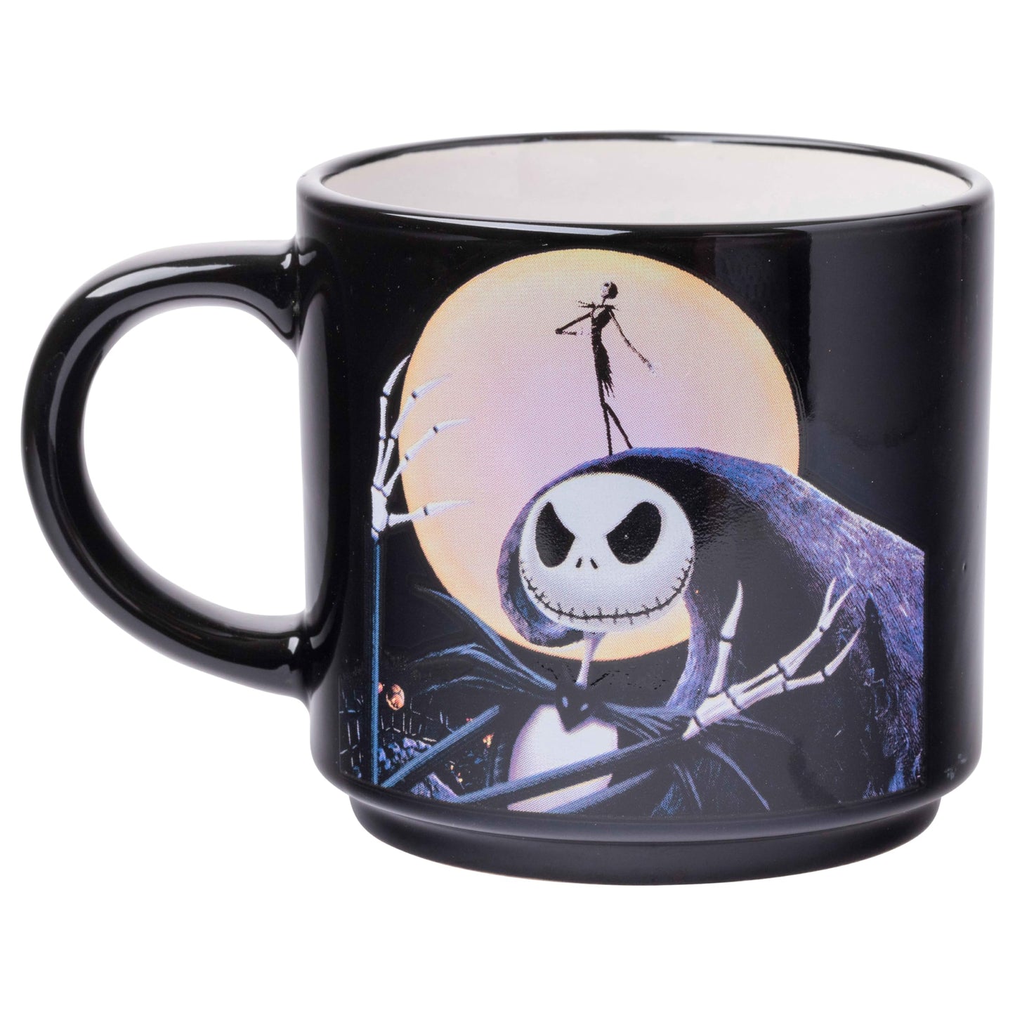 Silver Buffalo Nightmare Before Christmas Jack Sally Scene 4-Pack Ceramic Mug Stack, 10-Ounces, Nightmare Before Christmas 4-Pack Mug Stack, 5 Piece Set