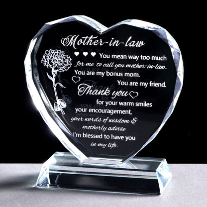Movdyka Heart-Shaped Keepsake Gifts for Mother in Law - Unique Birthday & Mothers Day