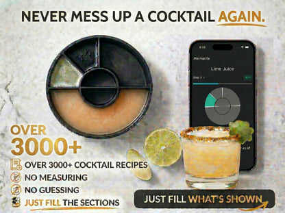 Cocktail Maker – Make 3000+ Cocktails with The App-Guided Drink Mixer – Easy Cocktail Measuring System – Unique Bartender Gift