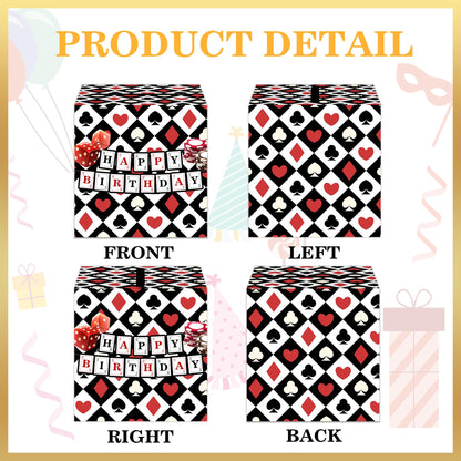 Casino Birthday Party Gifts, Poker Happy Birthday Money Gift Box, Las Vegas Money Gift Box for Cash, Casinos Party Decorations, Casino Poker Money Box, Casinos Theme Party Decorations for Man Women
