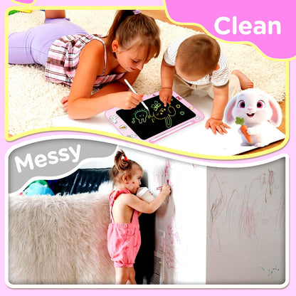 Easter Basket Stuffer Genialba LCD Writing Tablet for Kids, Colorful Screen Drawing Board for 3-7 Year Old Boys & Girls - Educational Toys Easter Gifts for Kids (Rabbit)