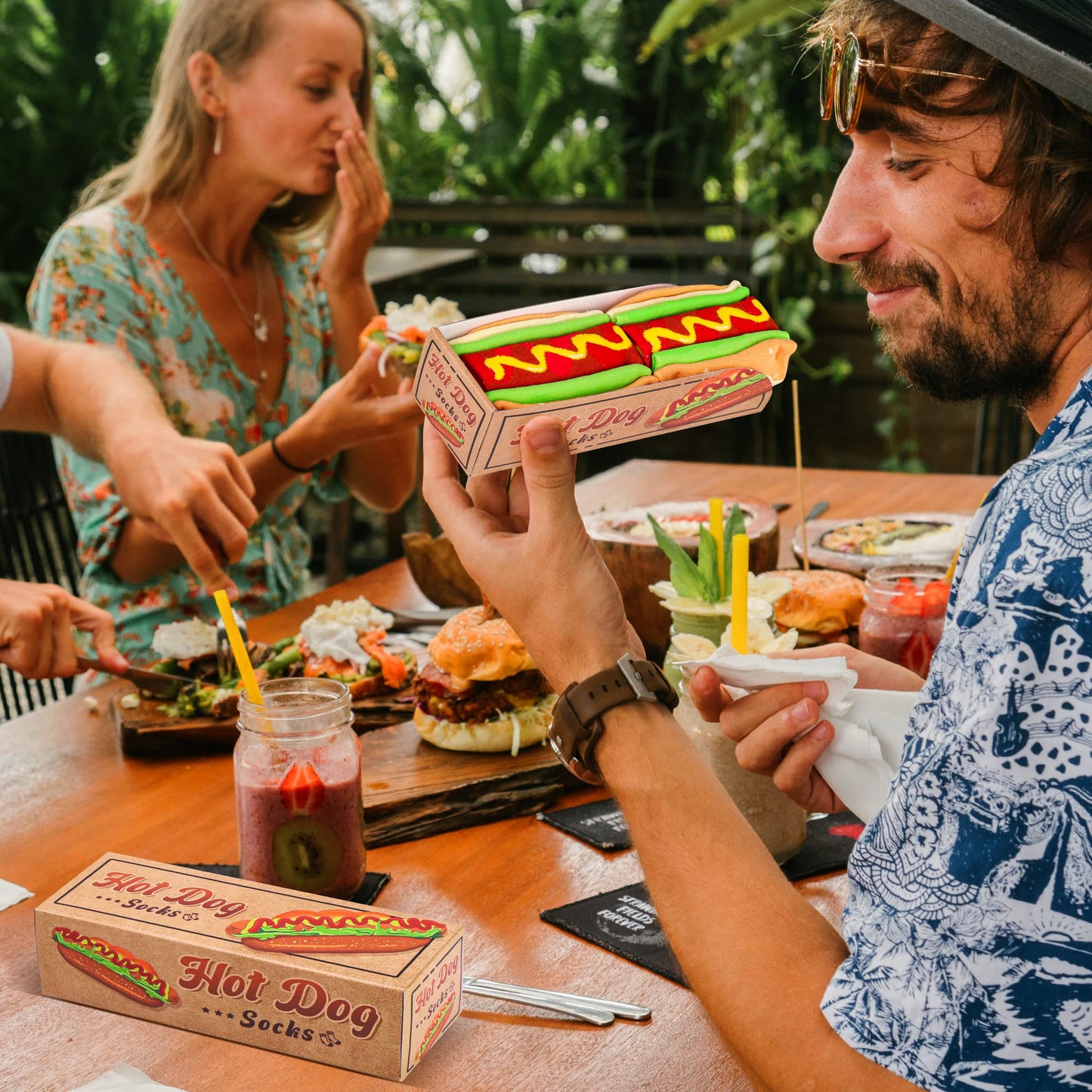 AGRIMONY Funny Burger Hot Dog Tacos Popcorn Socks Box -Easter Fathers Birthday Gag Christmas Gifts for Men Teen Boys Women