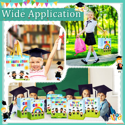 Chunful 15 Pcs Preschool Graduation Gift Bag with Handle and Tissue Paper 11.5 x 5 x 9 Inches Kindergarten Gift Bag for Pre-k Graduation Supplies Gifts