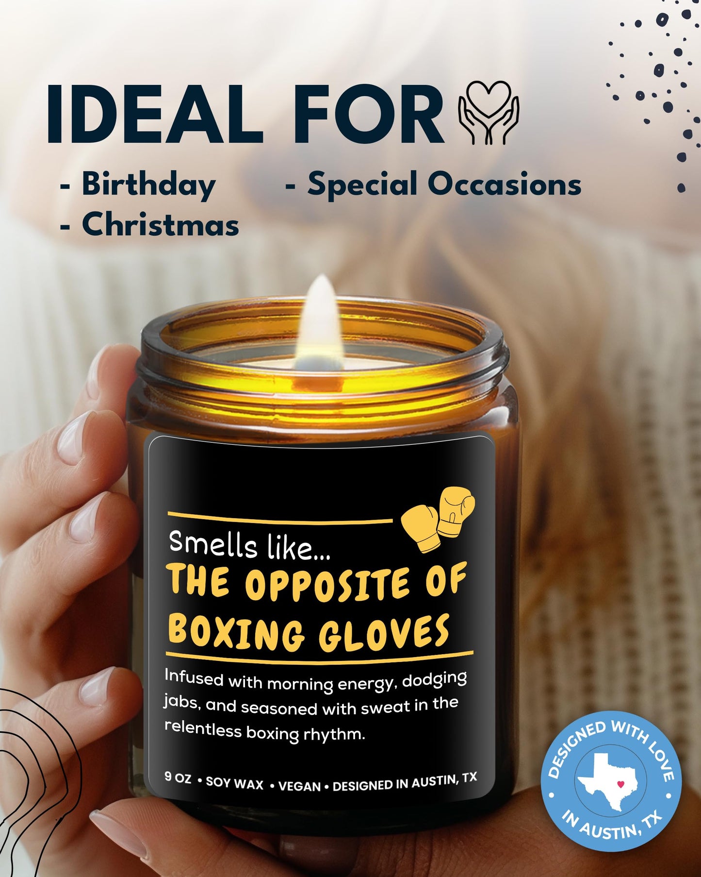Funny Boxing Candle, Perfect Boxing Gift for Men, Women, Girls & Boys, Sport Lover Memorabilia Gifts for Men, Gifts for Sport Lovers, Fighters, & Coach, Ideal Birthday Present