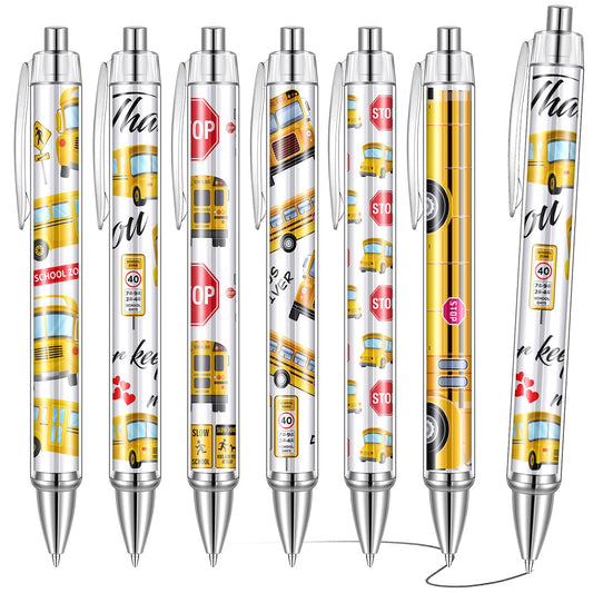 24 Pcs End of Year School Bus Driver Appreciation Gifts Pens Bulk Bus Driver Essentials Thank You Party Favors Ballpoint Pens Gift for Men Adults Birthday Retirement Accessories Party Supplies