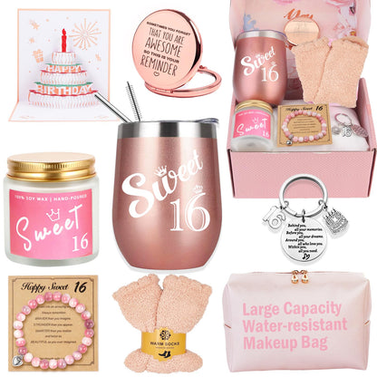 Sweet 16 Birthday Gifts For Girls, Happy 16th Birthday Gifts for Girls，Gifts for 16 Year Old Girl Best Friends Female Daughter Sister Her Girlfriend Coworker Birthday Unique