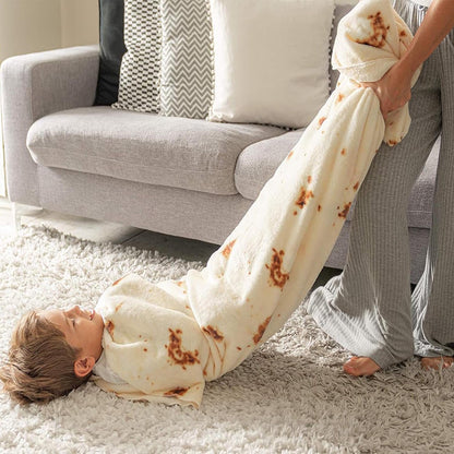 Burrito Tortilla Blanket Baby Stuff Shower White Elephant Gifts for Kids Throw Blankets Wrap Swaddle Toddler Boy Girl Party Novelty Gag Pets Soft Fleece 40in