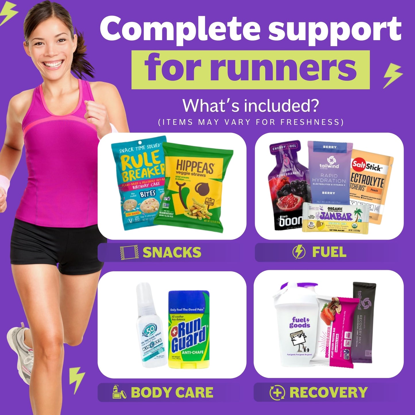 The RunnerBox® by Fuel Goods - Best Running Gift Box for Women and Men, 10-12 Runner Essentials for Training, Recovery, and Race Day; Marathon Gifts