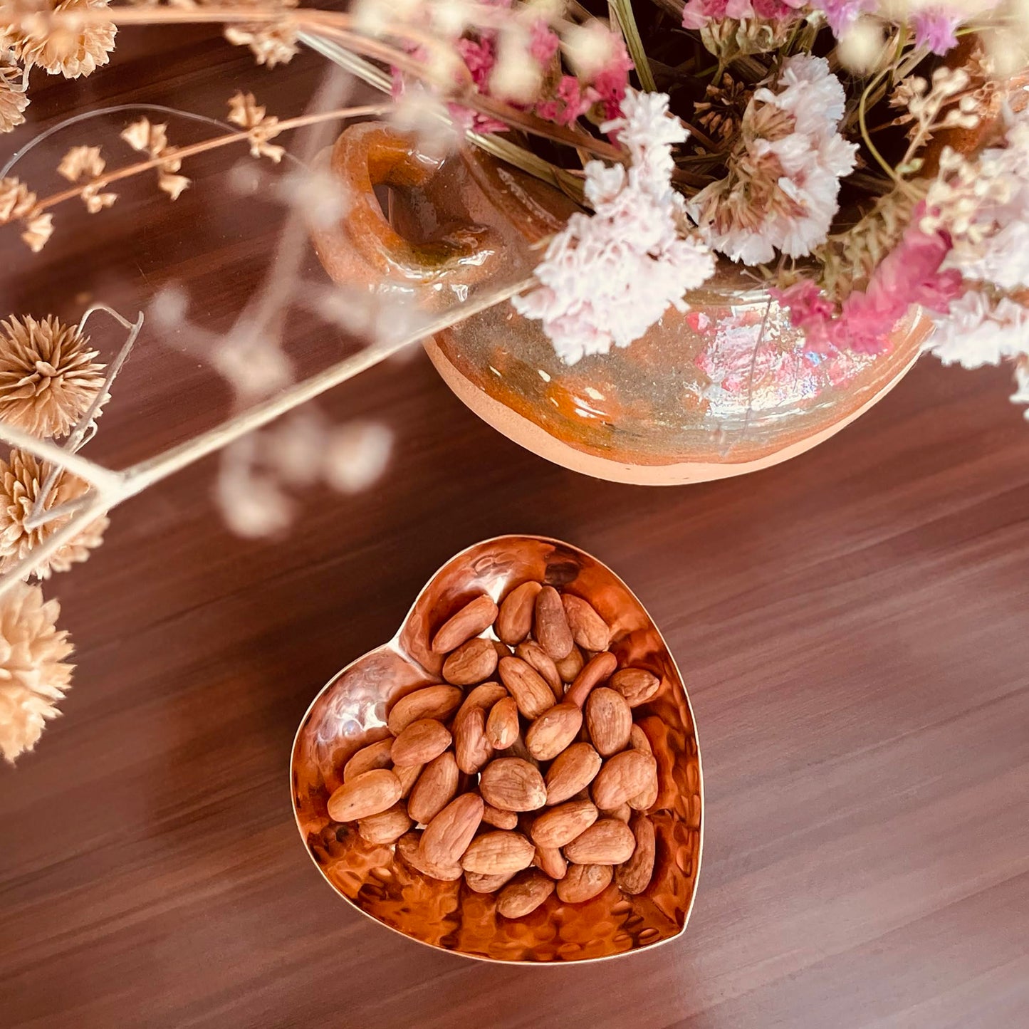 Copper Heart Shape Dish - Hand Hammered Pure Copper Dish - Heart Shaped Bowl for Mothers Day, Wedding, Anniversary, Valentines Day