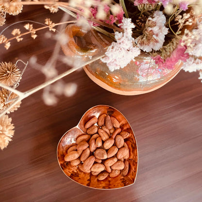 Copper Heart Shape Dish - Hand Hammered Pure Copper Dish - Heart Shaped Bowl for Mothers Day, Wedding, Anniversary, Valentines Day