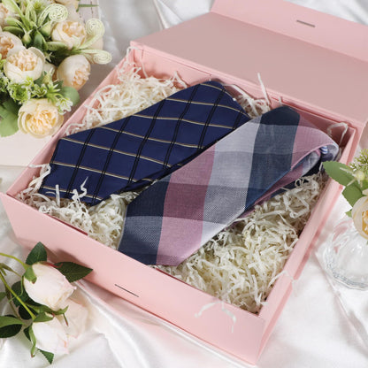 LFBOX Pink Gift Box with Ribbon Magnetic Lids 10.2x9x3.74 in, Christmas Gift Boxes Bridesmaid Groomsman Proposal Boxes, Wedding Storage Box 5 Pack