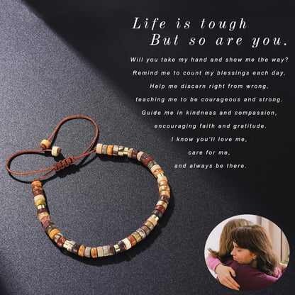 yupoxiu Inspirational Gifts Healing Natural Stone Bracelets - Thinking of You, Get Well Soon Encouragement Gifts Strength Bracelets for Women Friends Sister, Christmas Stocking Stuffers Thanksgiving Basket